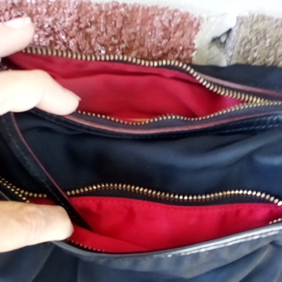 MZ Wallace crossbody or shoulder bag, leather trim red satin inner  liner - Picture 8 of 10